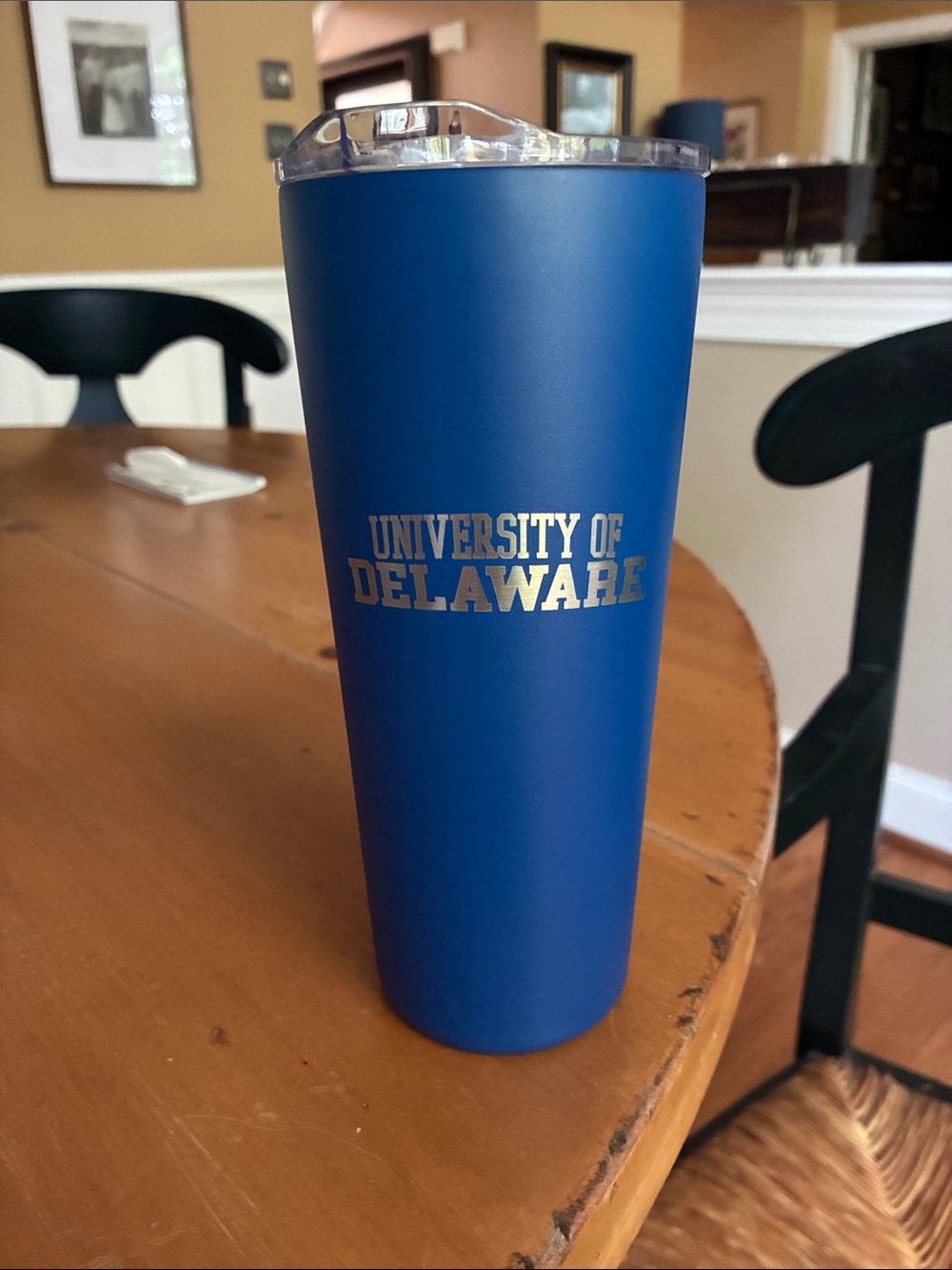 University of Delaware Blue Travel Tumbler with Clear Lid - new